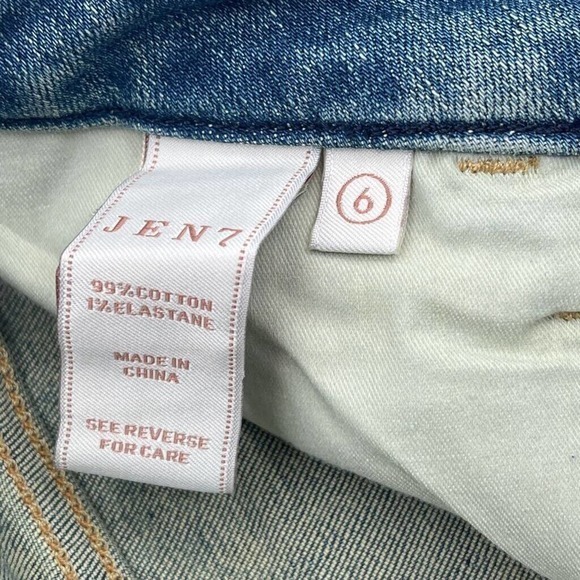 Jen7 For All‎ Mankind Ankle Skinny Jeans Blue Leopard Slimming Stretch 6 New - Picture 7 of 9